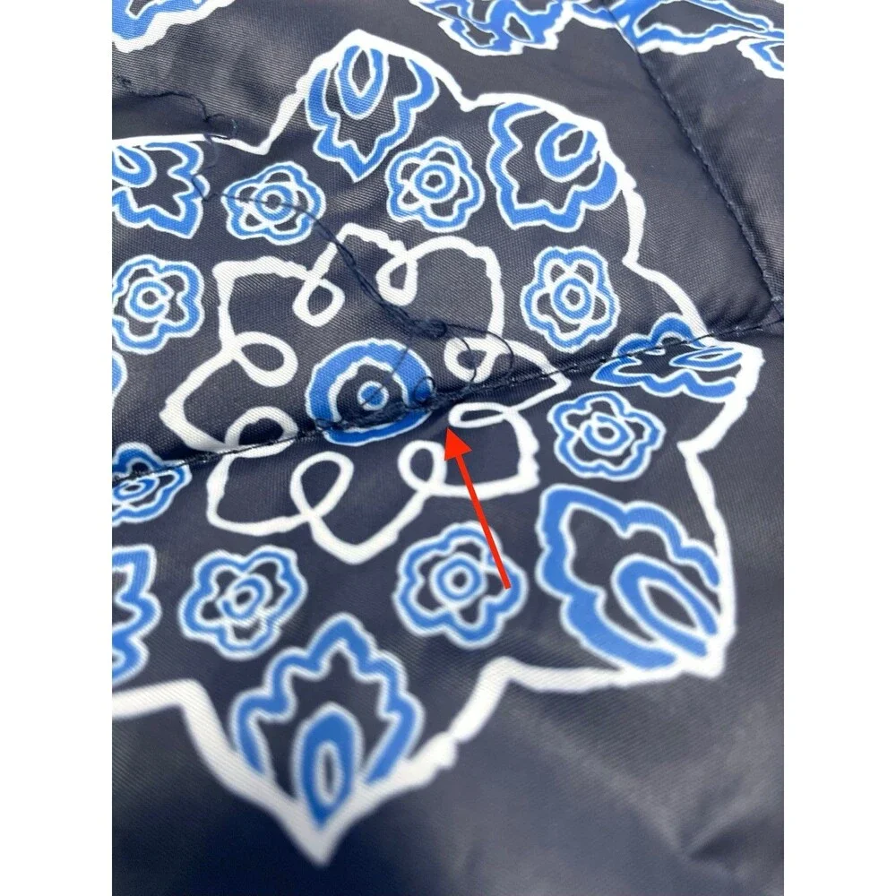 Vera Bradley Blue‎ Paisley Quilted Blanket Fleece Lined 51”x 77